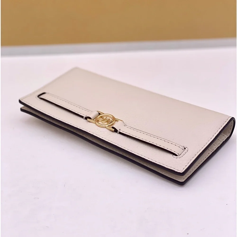 Michael Kors Reed Large Snap Bifold Wallet Light Cream